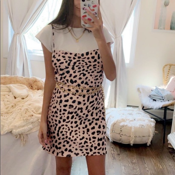 Princess Polly Dresses & Skirts - Princess Polly Satin Cheetah Mini Dress
